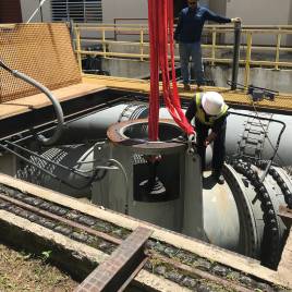Remoción de Bomba Control de Inundaciones para reparación en taller